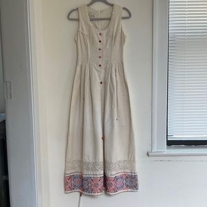 VTG 70s Womens Maxi Dress Size XS Boho Cottagecore Prairie Hippie Coquette MCM